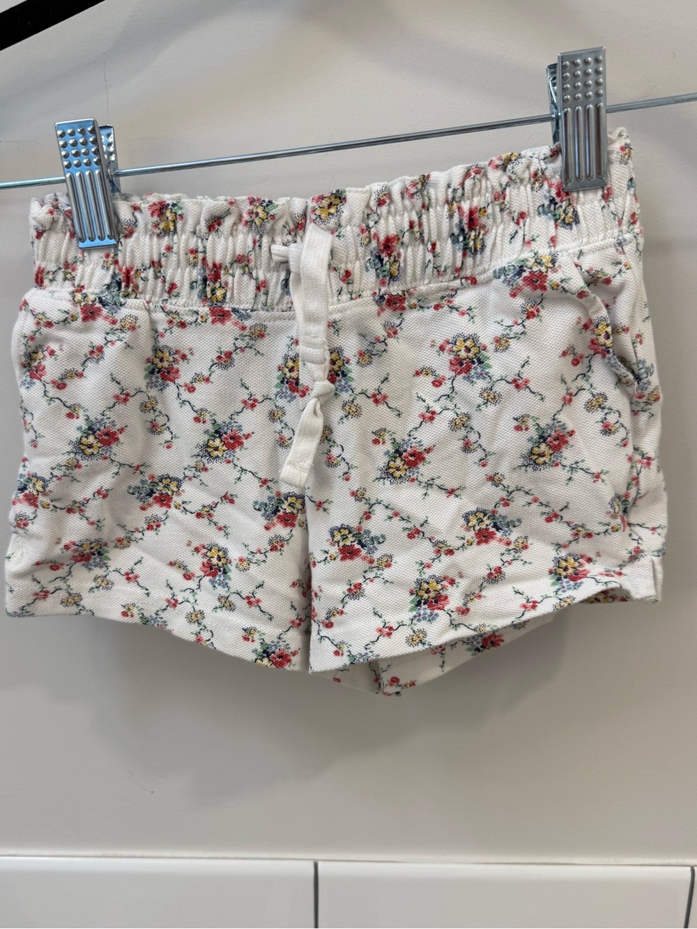 Polo by Ralph Lauren White Floral High-Waist Drawstring Shorts